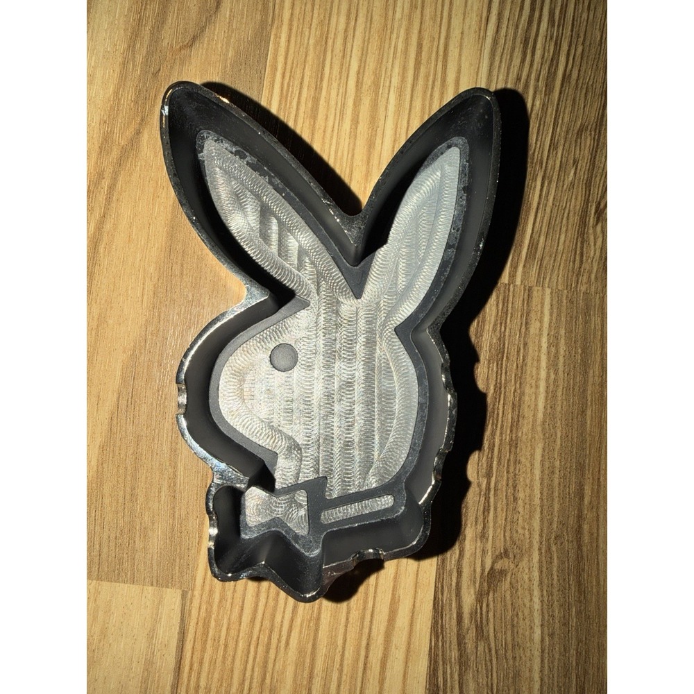 VTG Chrome Metal Playboy Bunny Ashtray